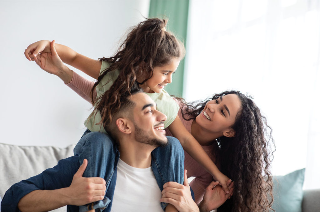 family playing together